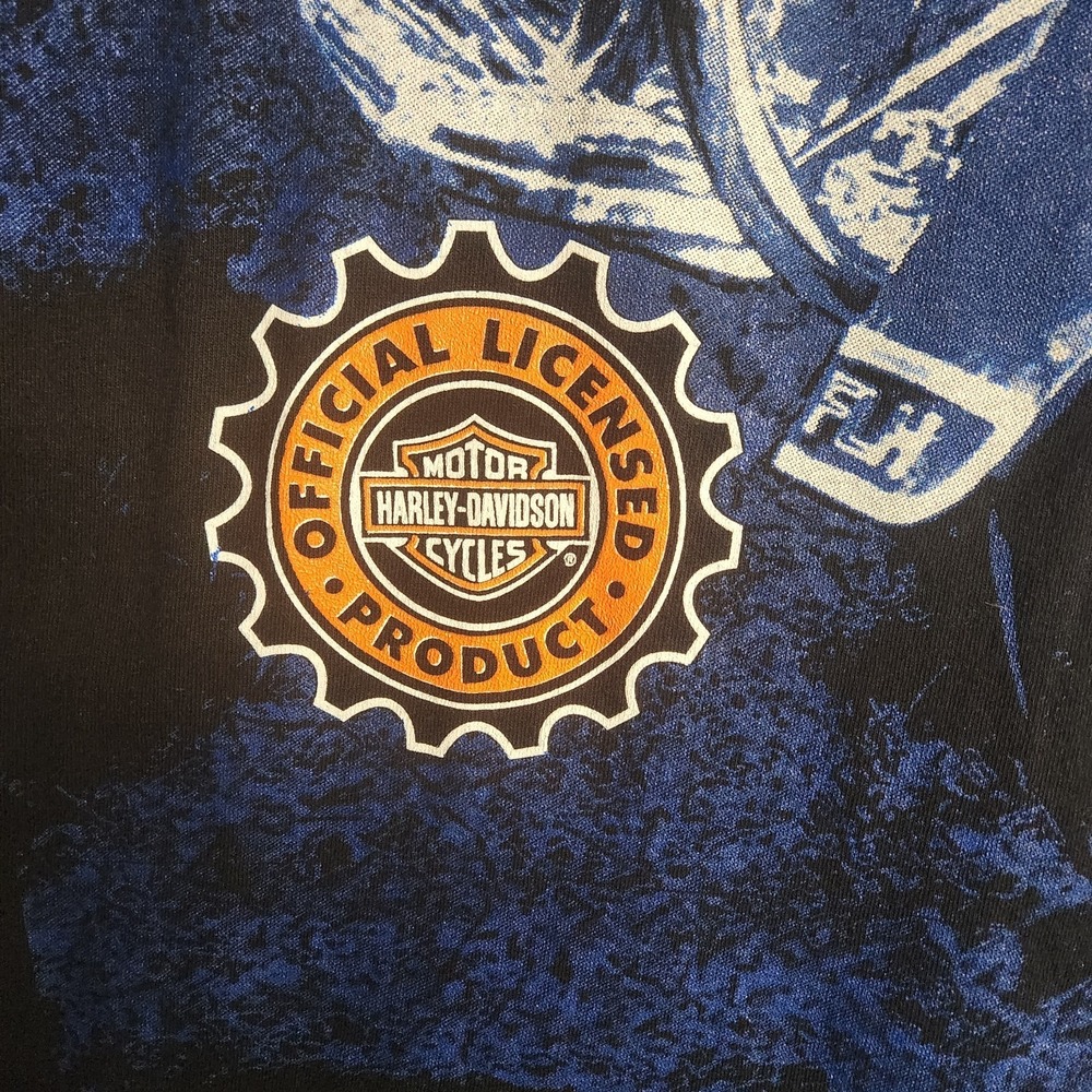Large 90s AOP Harley Davidson Motorcyle Chopper Tee Shirt Size Xl - Picture 6 of 8